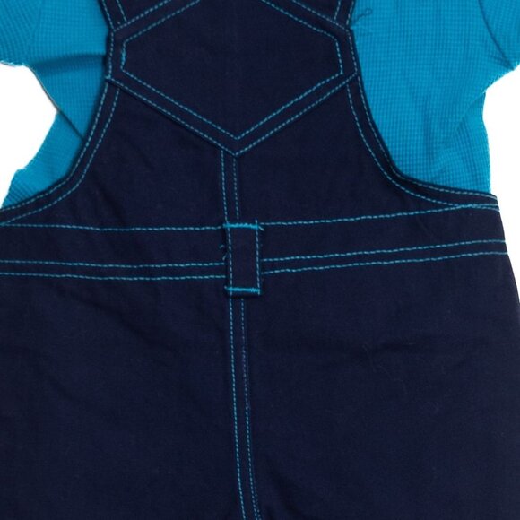 Baby Boys 2-Piece Outfit Set Size 3/6M With Safari Embroidered Overalls & Blue - Picture 7 of 8